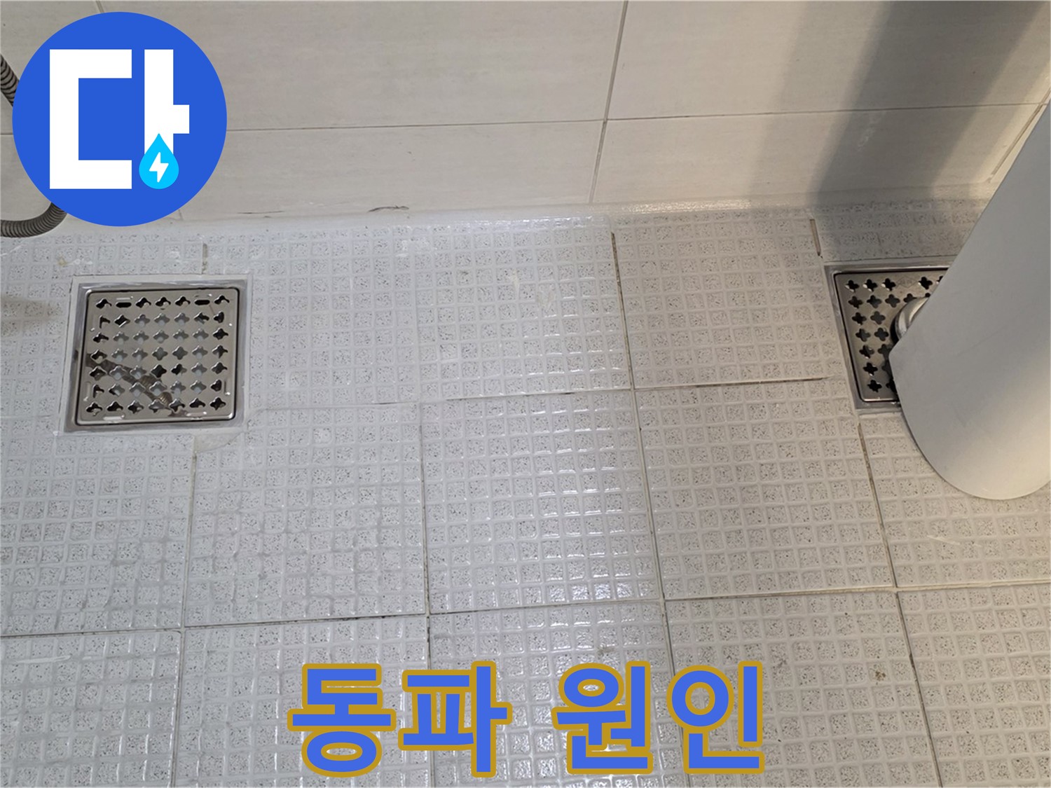 과천 문원동 욕실 - 배수구 누수, 겨울철 동파가 원인일 수도 있습니다