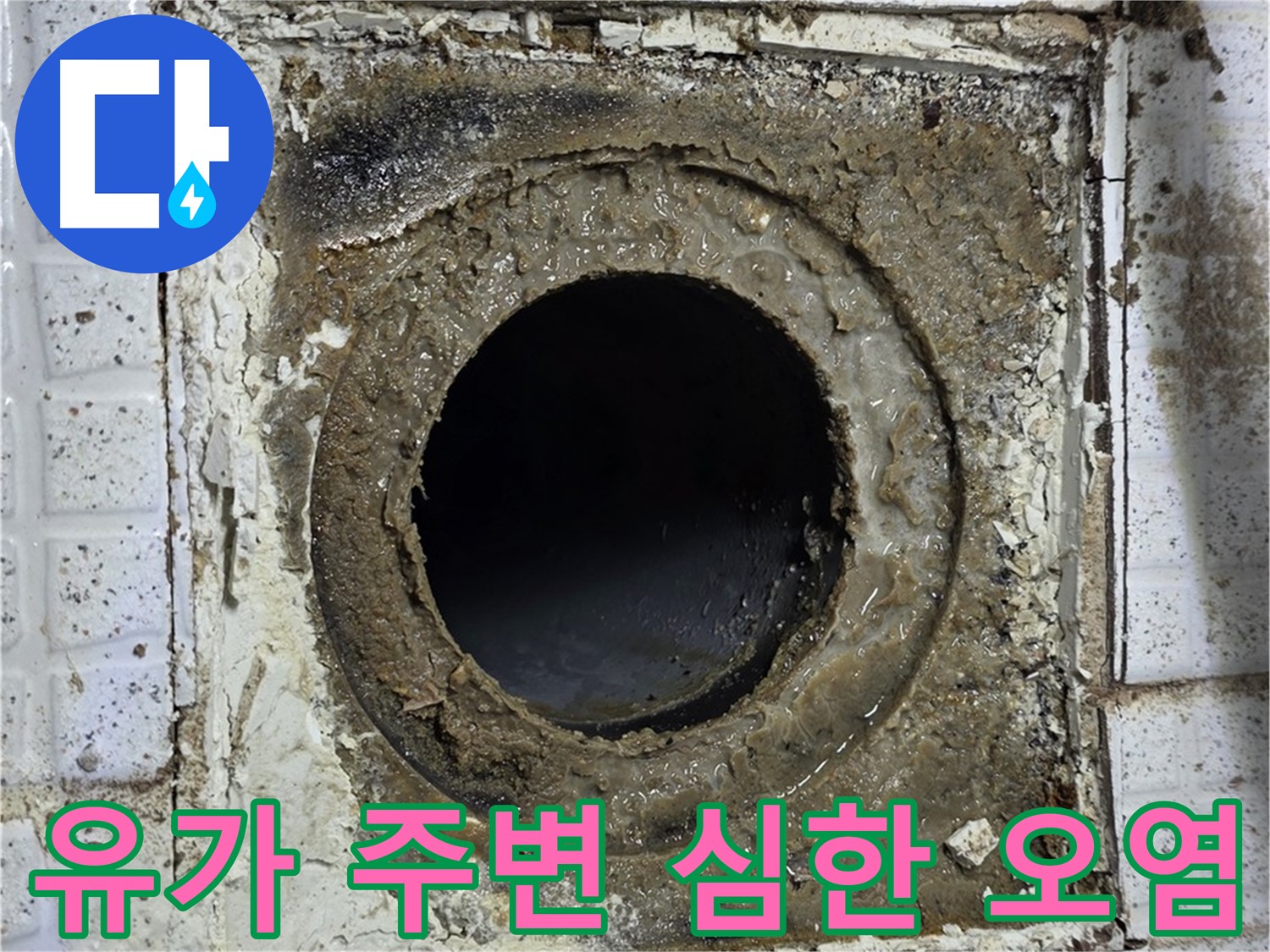 과천시 문원동 욕실 유가 주변 오염 심각 - 배수 기능 저하 및 누수 유발