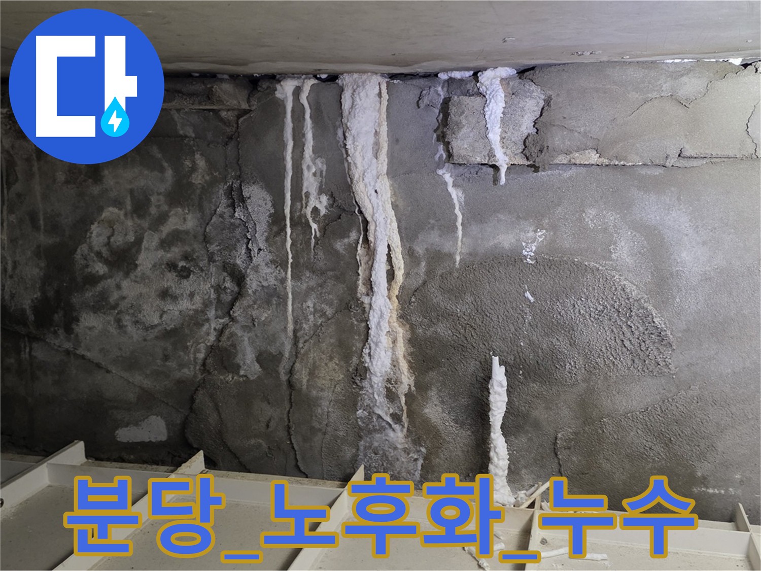 분당 콘크리트 누수 - 노후화된 콘크리트