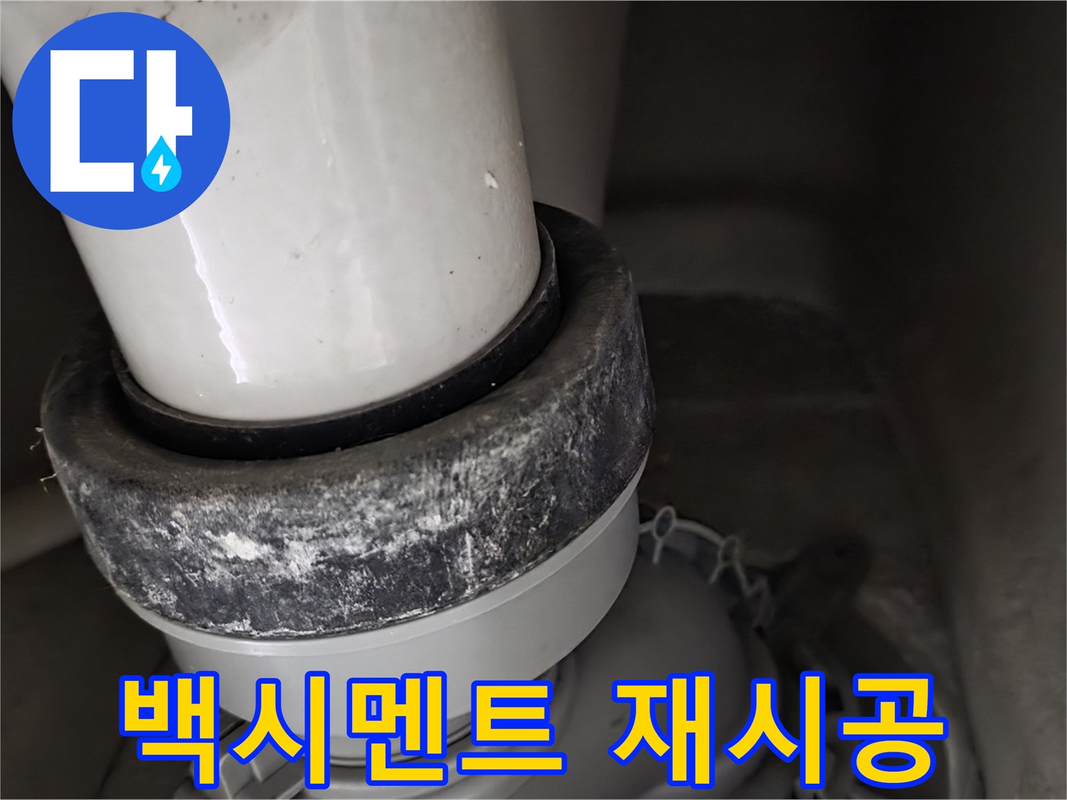 분당 운중동 산운마을 6단지 변기 누수 - 백시멘트 재시공 작업 진행