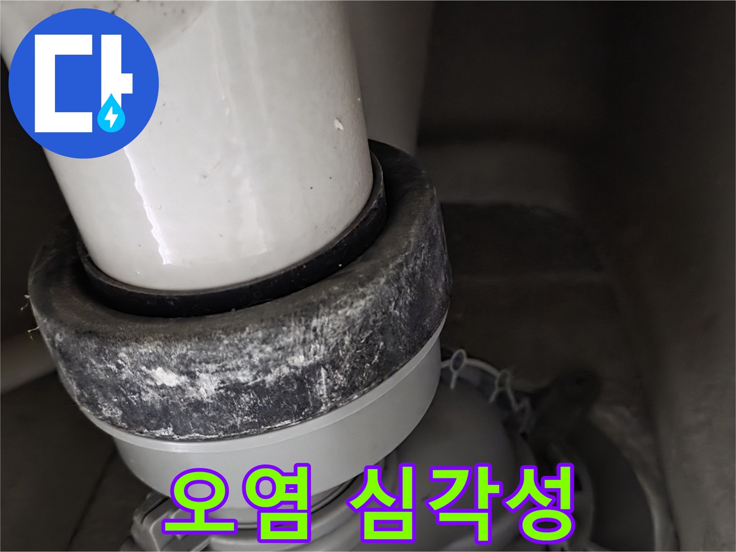 분당 운중동 산운마을 6단지 변기 누수 - 오염의 심각성을 보여주는 사진