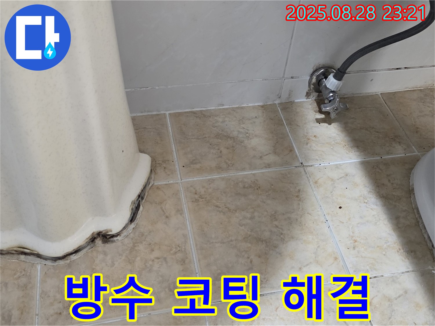 세면대 곰팡이 - 곰팡이 제거 후 완벽 방수 코팅으로 쾌적한 욕실!