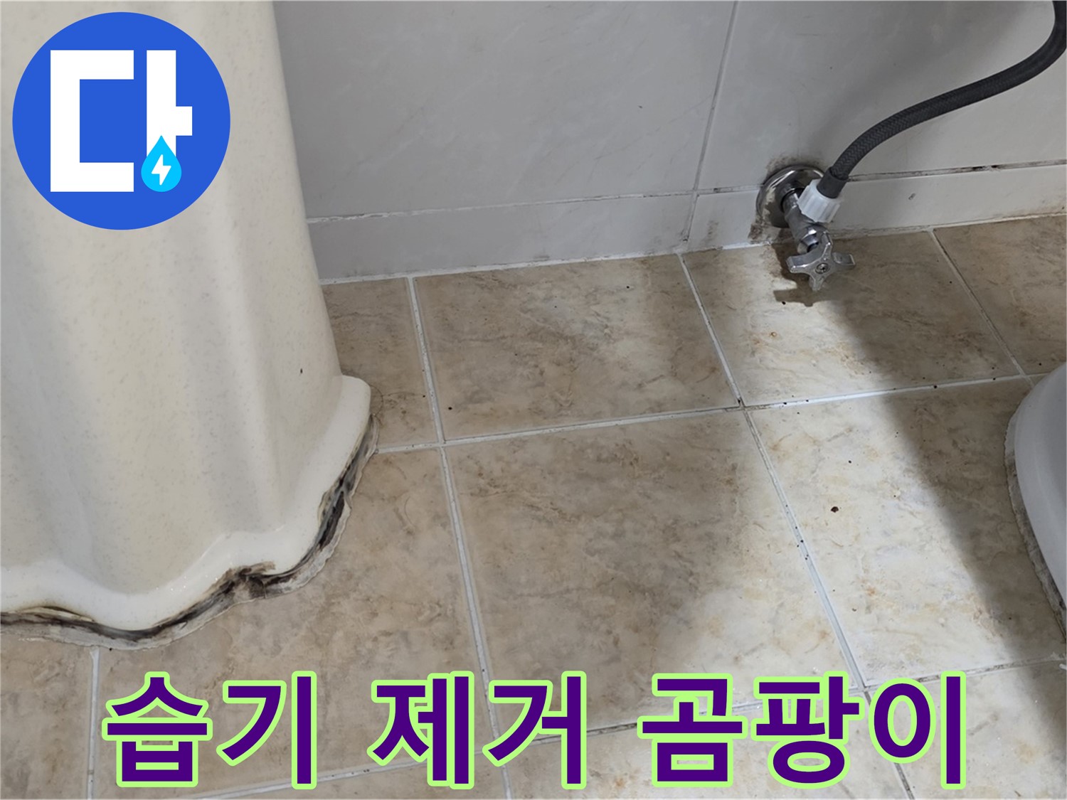 세면대 주변 습기 제거 - 곰팡이 예방 - 환기 중요