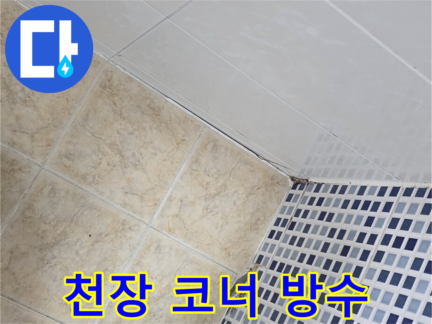 중랑구 묵동 욕실 천장 코너 누수 - 곰팡이 제거 후 방수 처리로 누수 해결