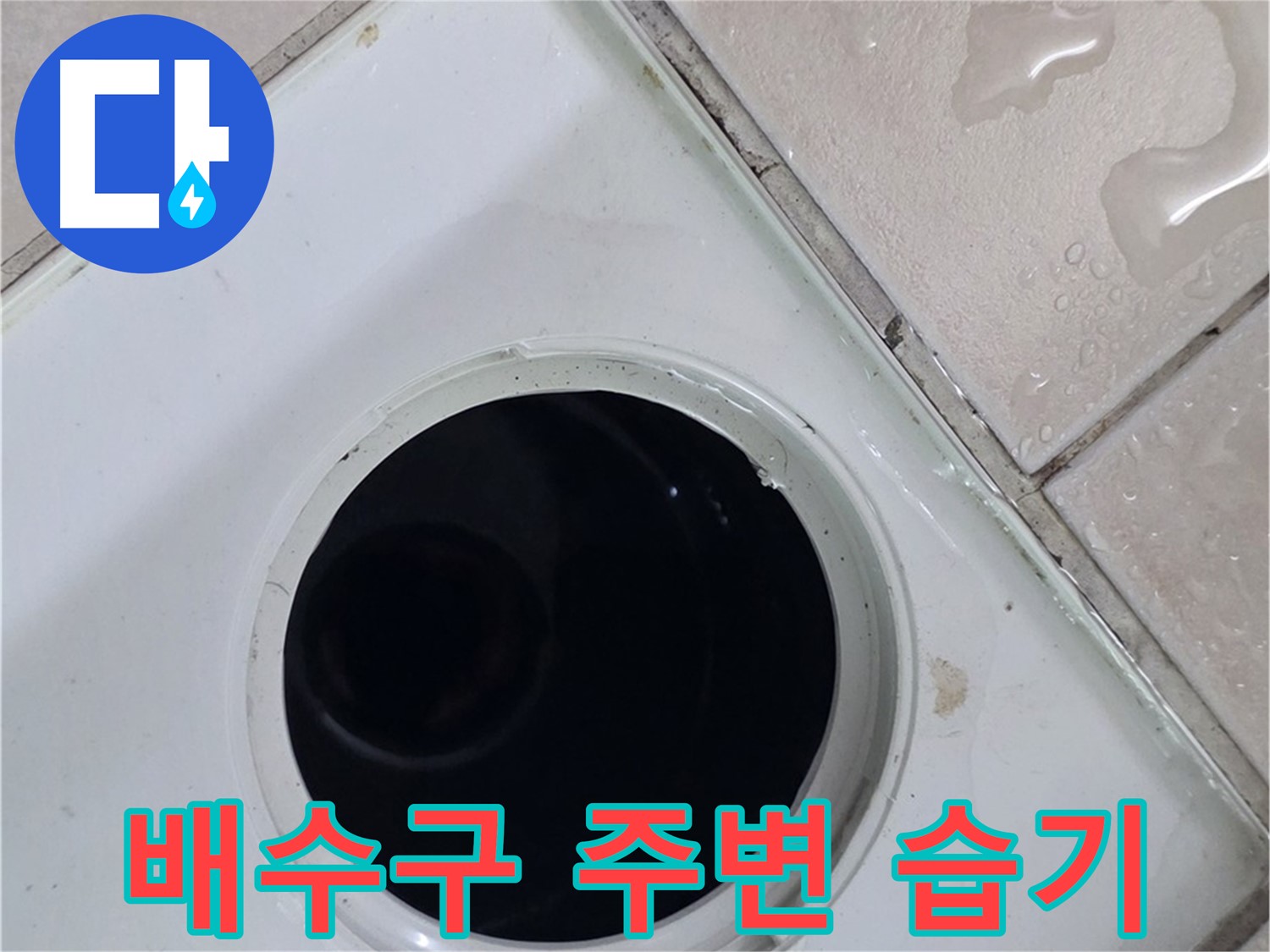 양주 서광아침의빛아파트 누수 - 욕실 배수구 주변 습기를 확인하여 누수 가능성을 진단합니다.