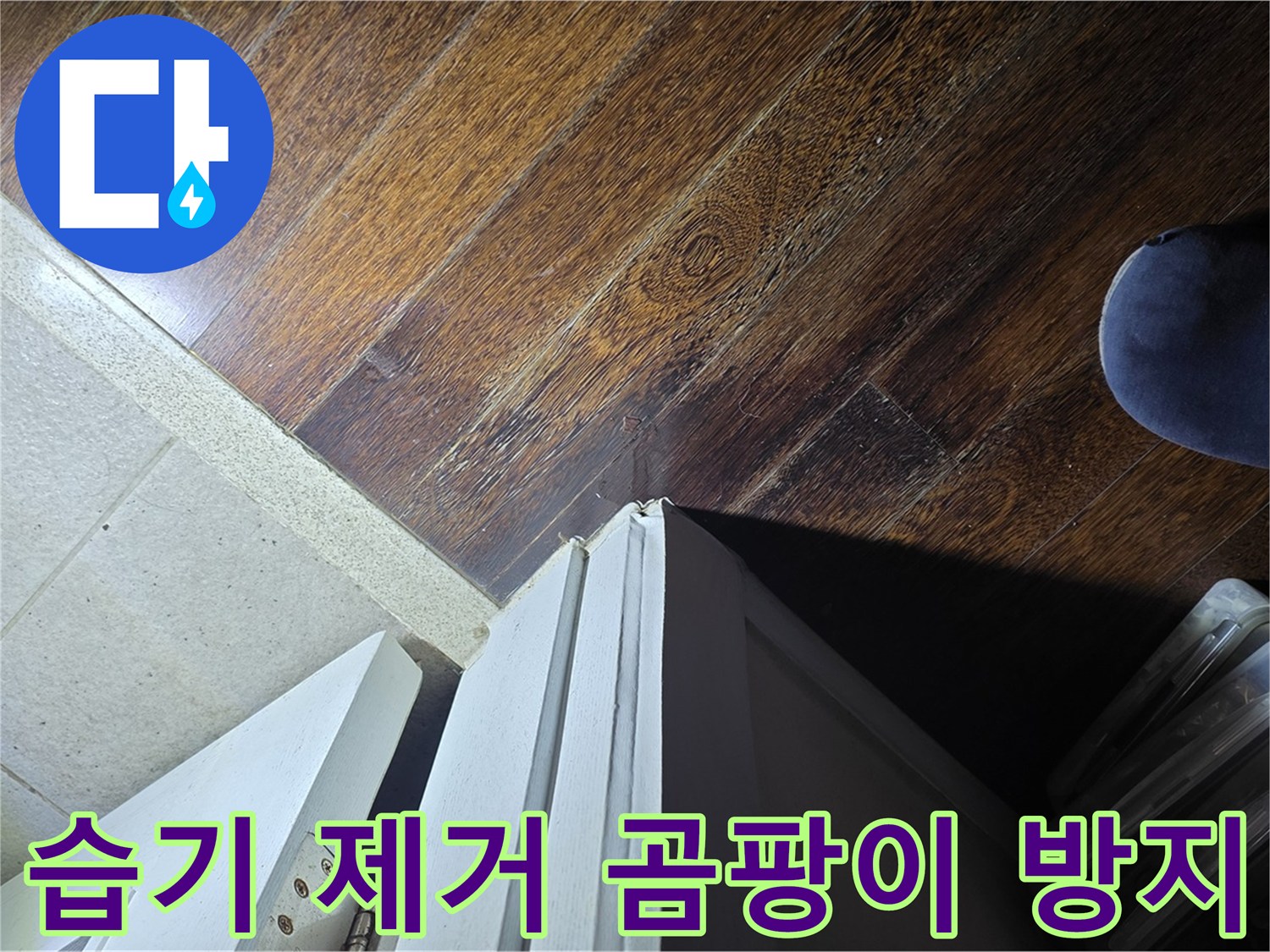 분당 운중동 아파트 누수 - 문턱 주변 습기 제거 후 곰팡이 방지 코팅
