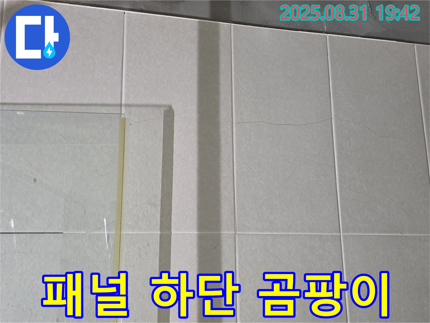샤워부스 유리 패널 하단 곰팡이 - 곰팡이는 습한 환경과 누수의 증거입니다.