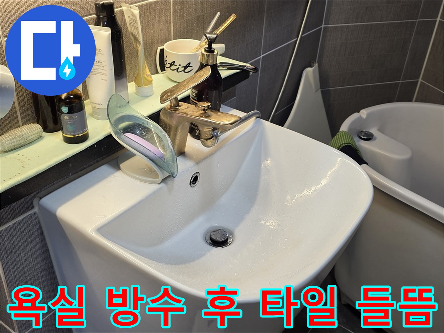 광진구 능동 빌라 욕실 타일 들뜸 - 시공 불량으로 인한 재시공 필요