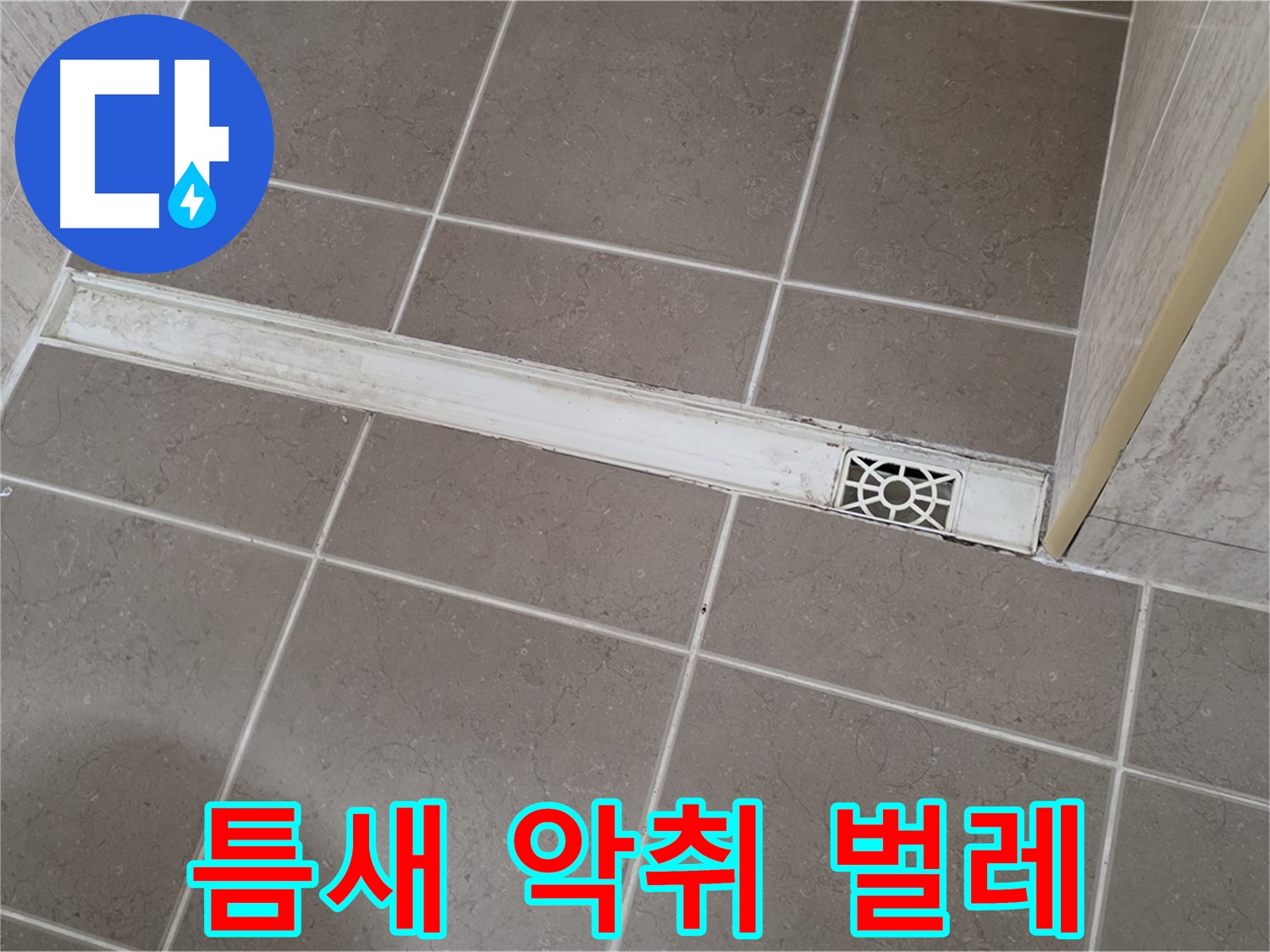 포천 일동면 기산리 욕실 - 트렌치 덮개 틈새 벌어짐으로 인한 악취 및 벌레 유입