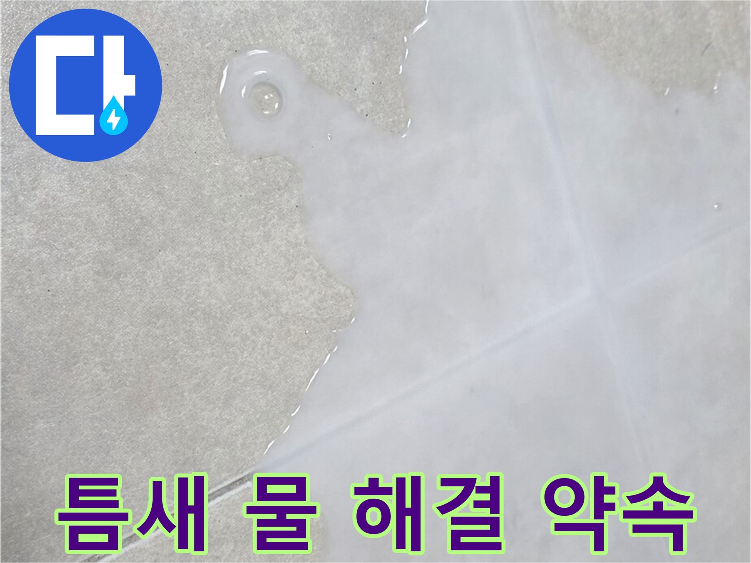 양주 옥정 율정마을 아파트 타일 틈새 물 - 빠른 누수 해결 약속