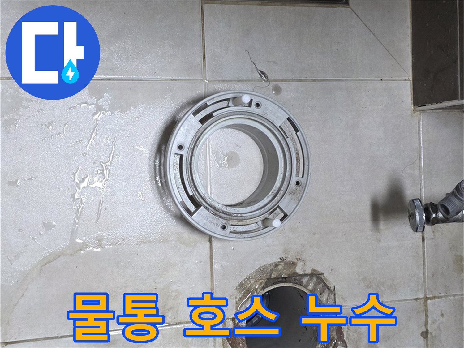 옥정동 율정마을 아파트 변기 누수 - 변기 물통 연결 호스에서 물이 뚝뚝 떨어지는 모습