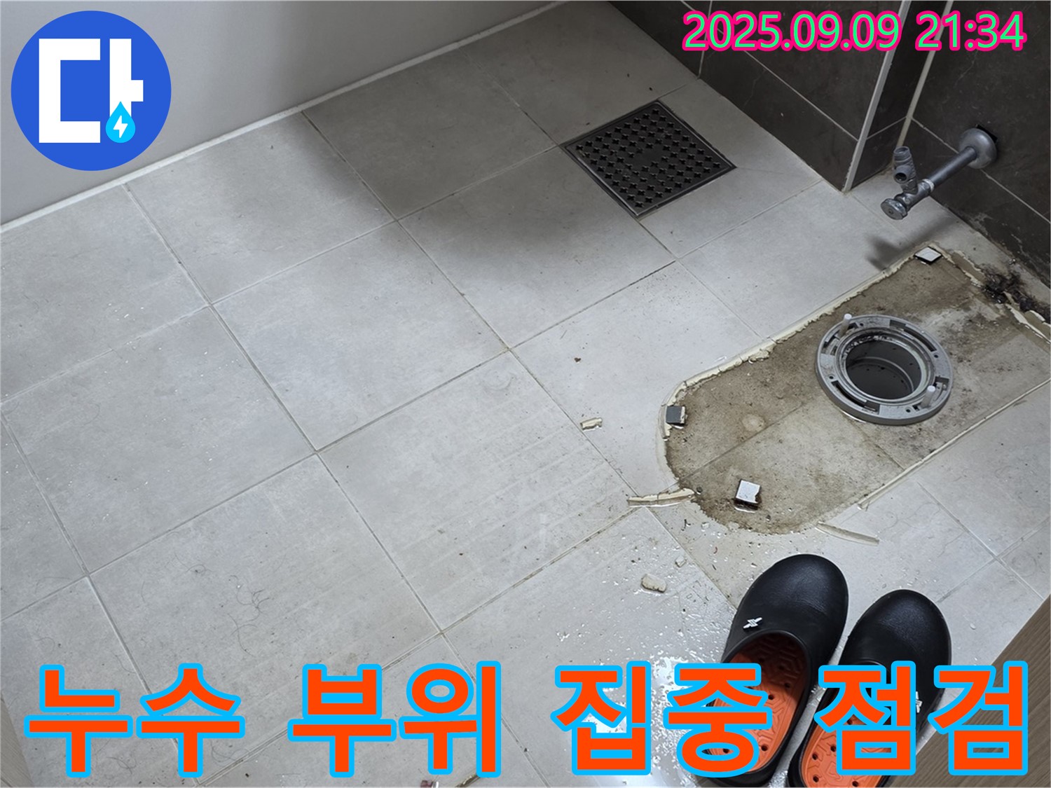 옥정동 율정마을 아파트 변기 누수 부위 집중 점검 - 누수 원인을 정확하게 파악하기 위해 집중적으로 점검합니다.