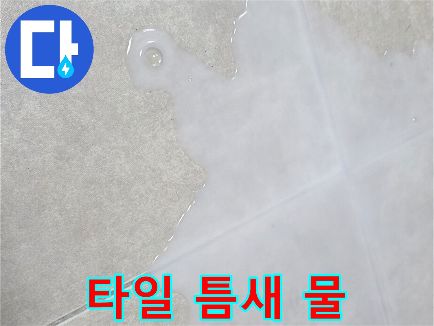 옥정신도시 율정마을 아파트 타일 틈새 물 고임 - 누수 가능성 확인