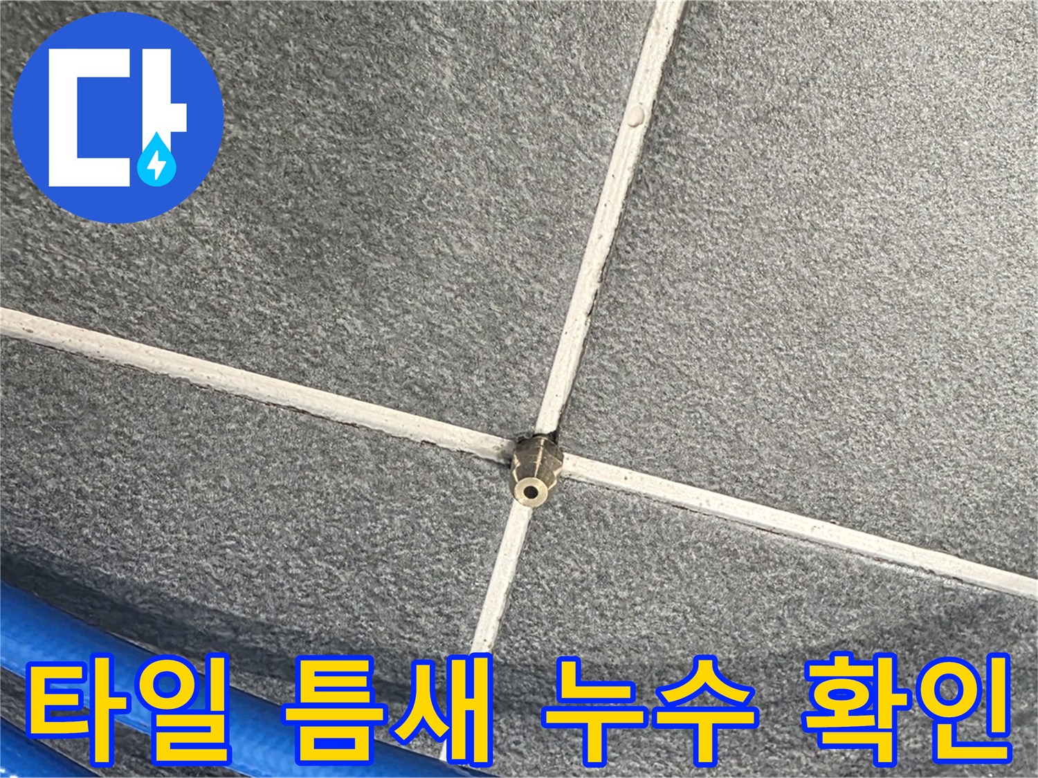파주시 동패동 운정어반프라임 아파트 누수 - 타일 틈새에서 발생하는 누수를 확인하고 있습니다.