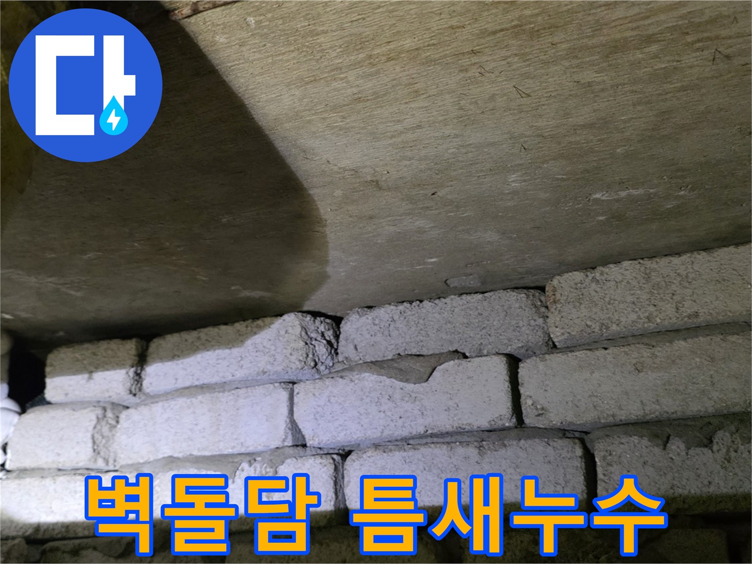 새절역 누수 - 벽돌 담 틈새로 스며드는 누수 확인