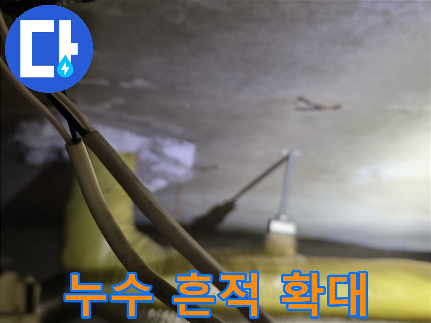 새절역 현대아파트 천장 누수 - 누수 흔적을 확대하여 정밀 분석