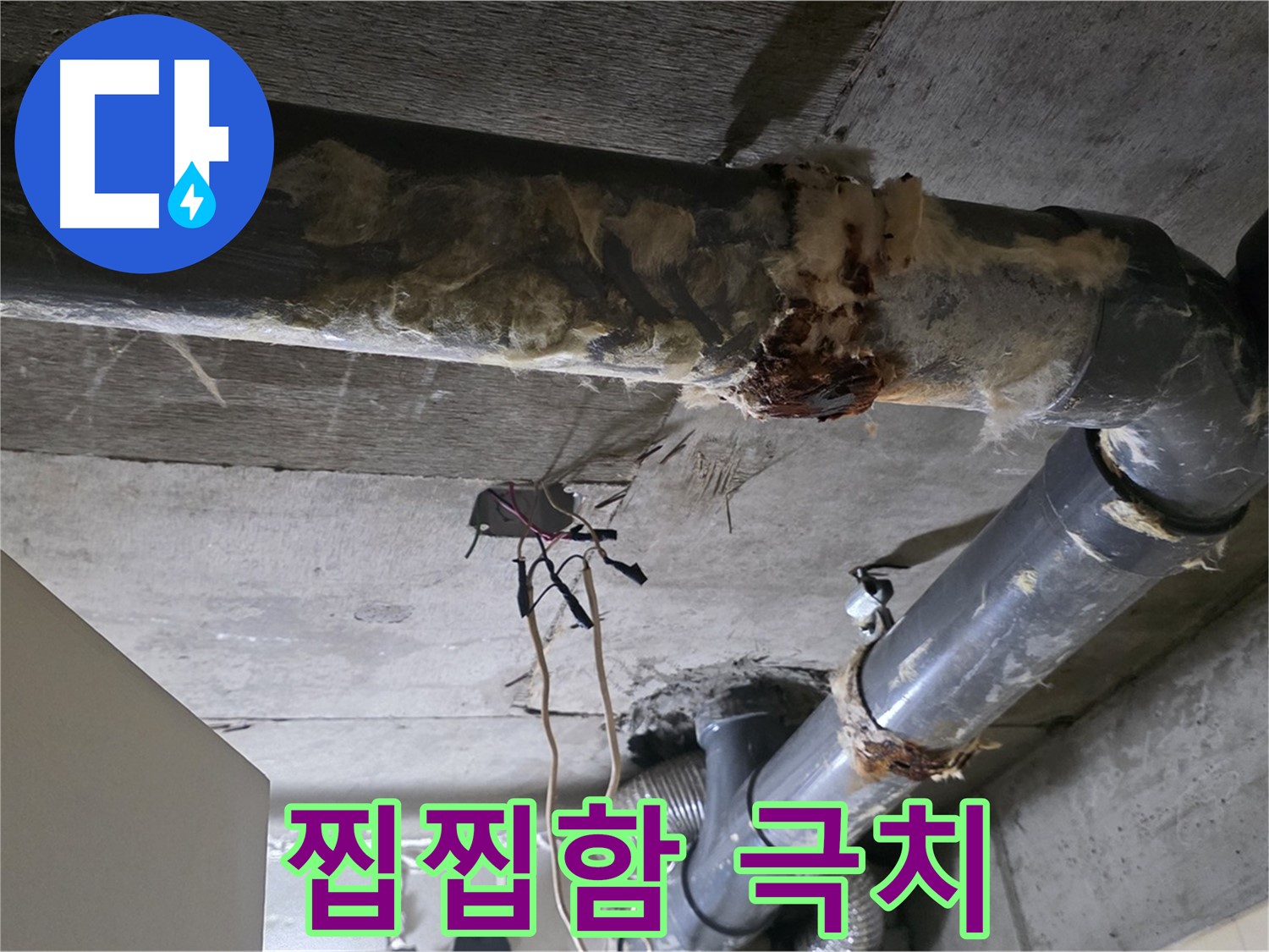 신사동 새절역현대아파트 누수 - 곰팡이와 낡은 테이프 오수 배관 연결 부위 누수 - 찝찝함 극치