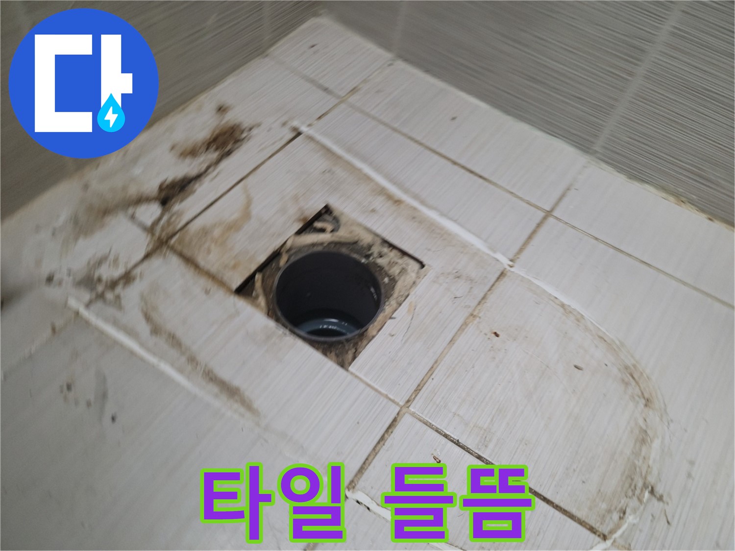 배수구 주변 - 타일 들뜸 현상 꼼꼼히 재확인