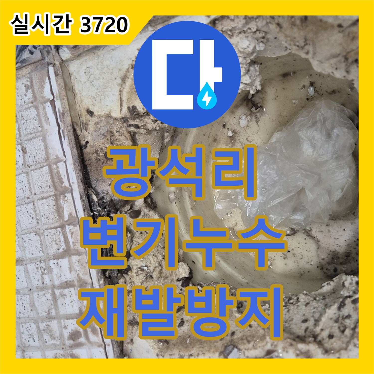 양주 광석리, 누수업체, 변기 주변 누수, 원인 파악 후 재발 방지