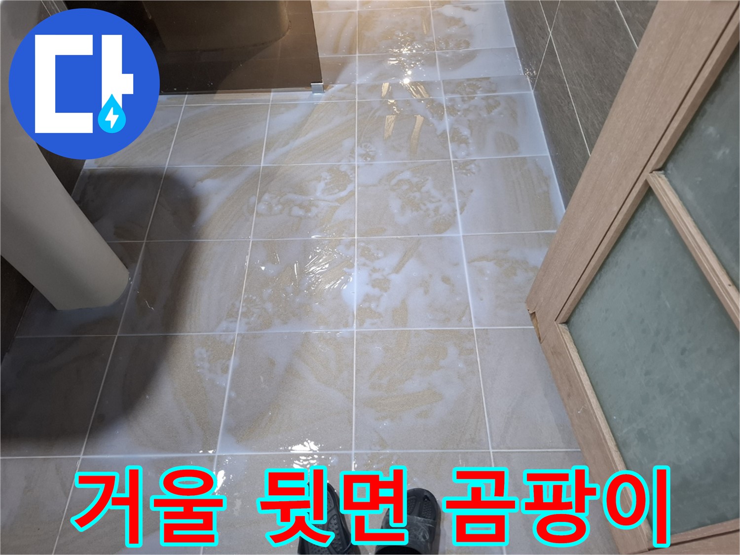 성남시 분당구 봇들마을 아파트 욕실 - 거울 뒷면에 곰팡이가 핀 모습