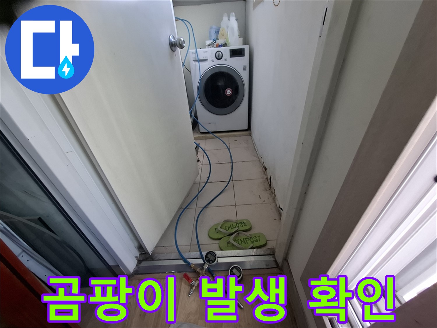 세탁실 누수 - 곰팡이 발생 여부 확인