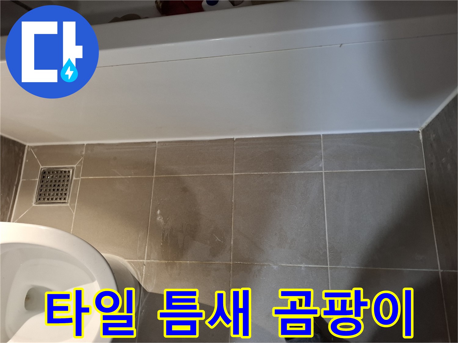 욕조 앞 타일 틈새 곰팡이 발생 - 초기 점검