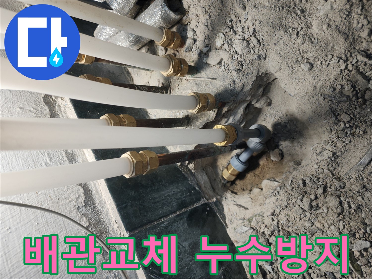 송파구 거여동 누수 현장 - 굴착 작업 및 노후 배관 교체
