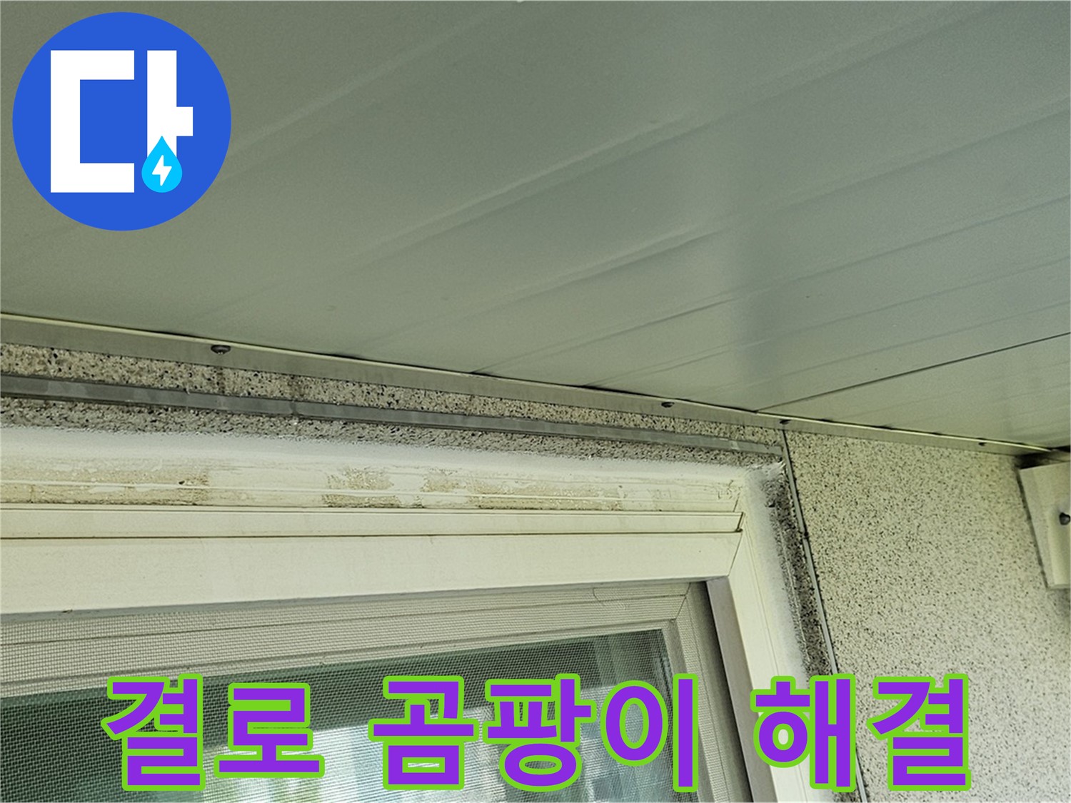 신월동 아파트 창틀 주변 결로와 곰팡이 문제를 해결하는 과정을 보여줍니다.