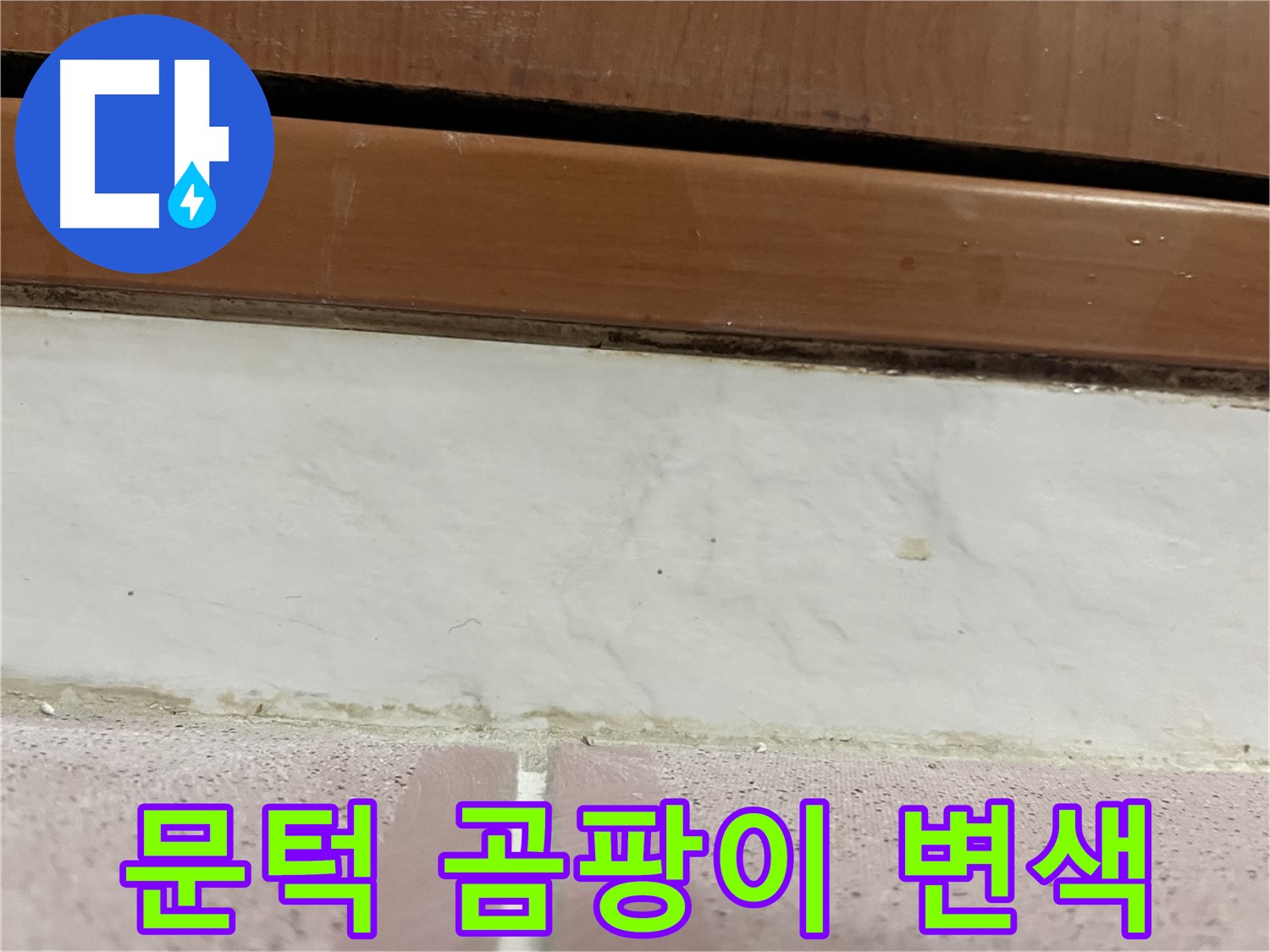 형제맨션빌 누수 - 문턱 주변 곰팡이와 백시멘트 변색