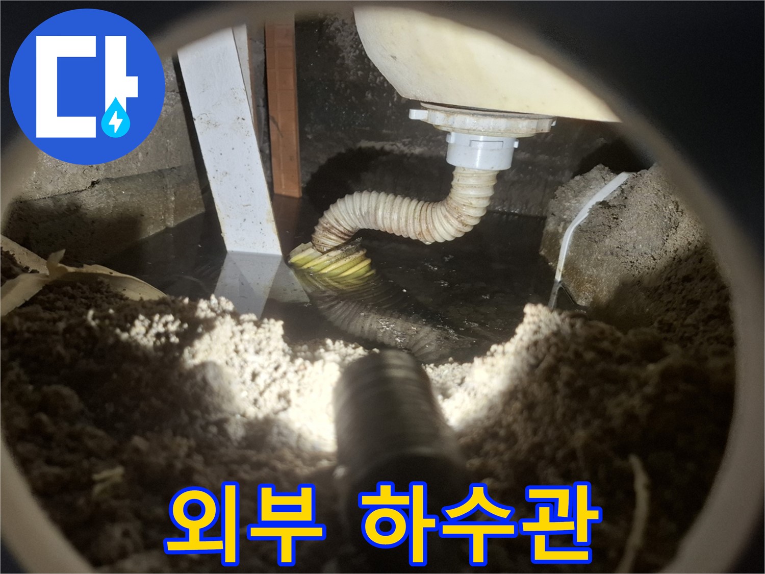 수원 팔달구 누수 - 건물 외부 하수관 막힘으로 인한 주변 침수 및 악취 확산