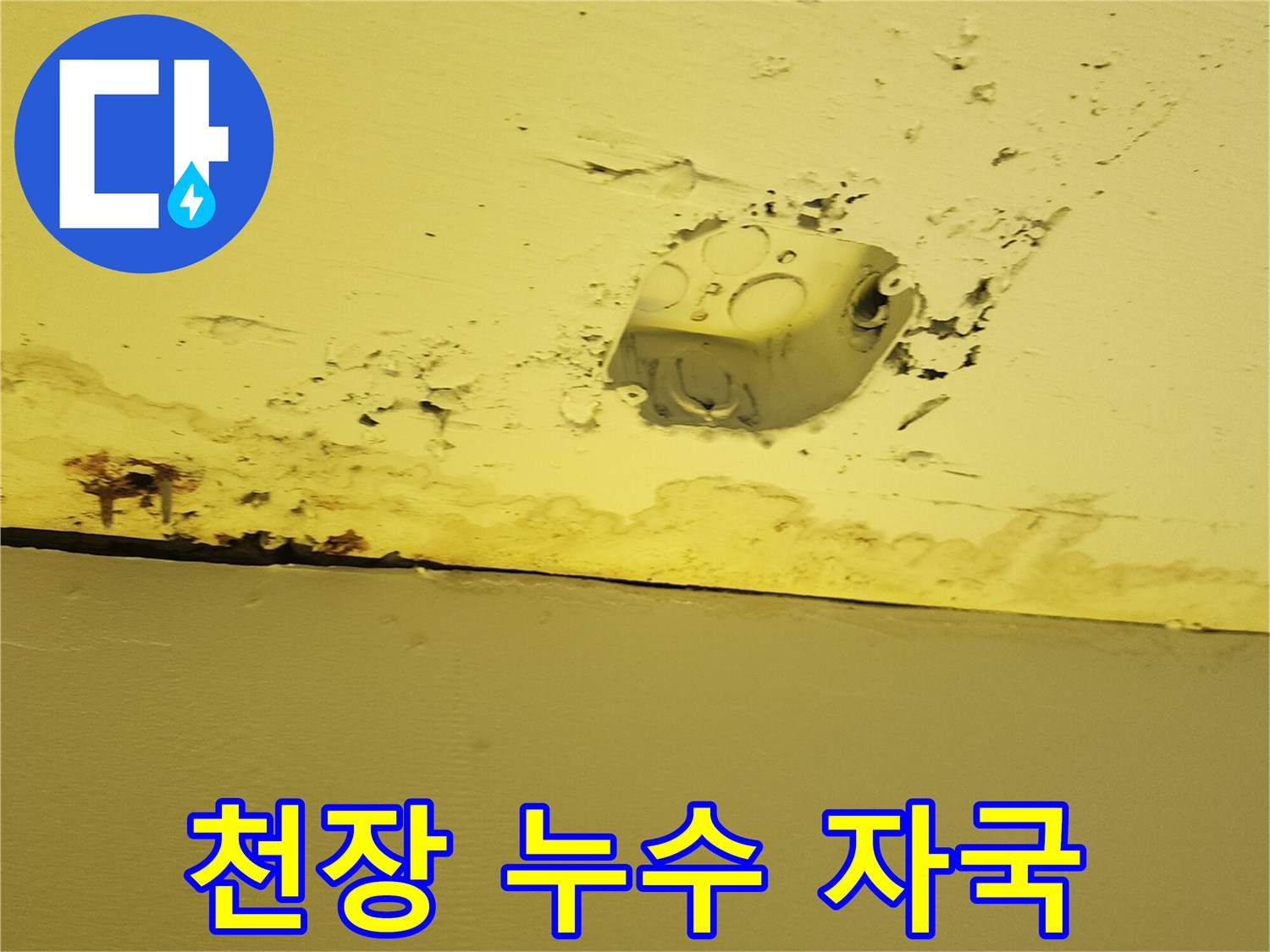 물샘-증상이-나타난-상가-천장-마감재-사진