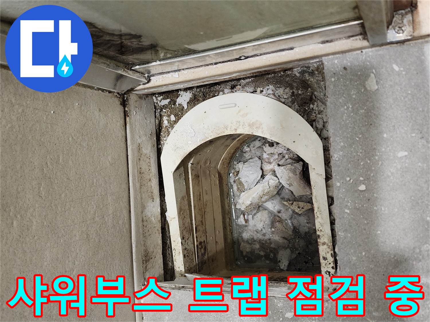 성동구 아파트 샤워부스 누수 - 트랩 주변 상태 확인