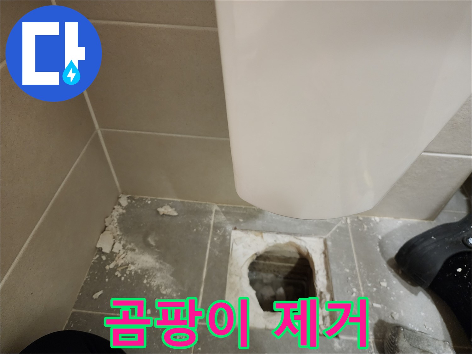 신금호파크자이 아파트 - 깨진 타일 속 곰팡이 완벽 제거 작업