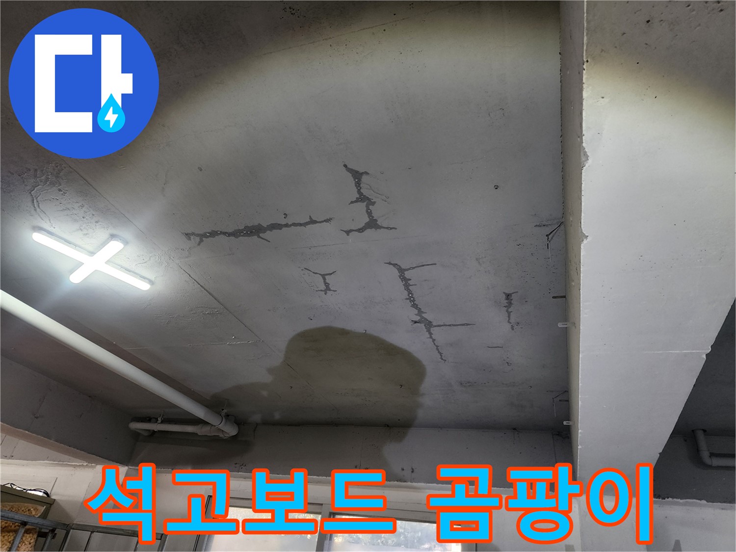 천장 석고보드 젖음 - 곰팡이 발생 - 건강 위협