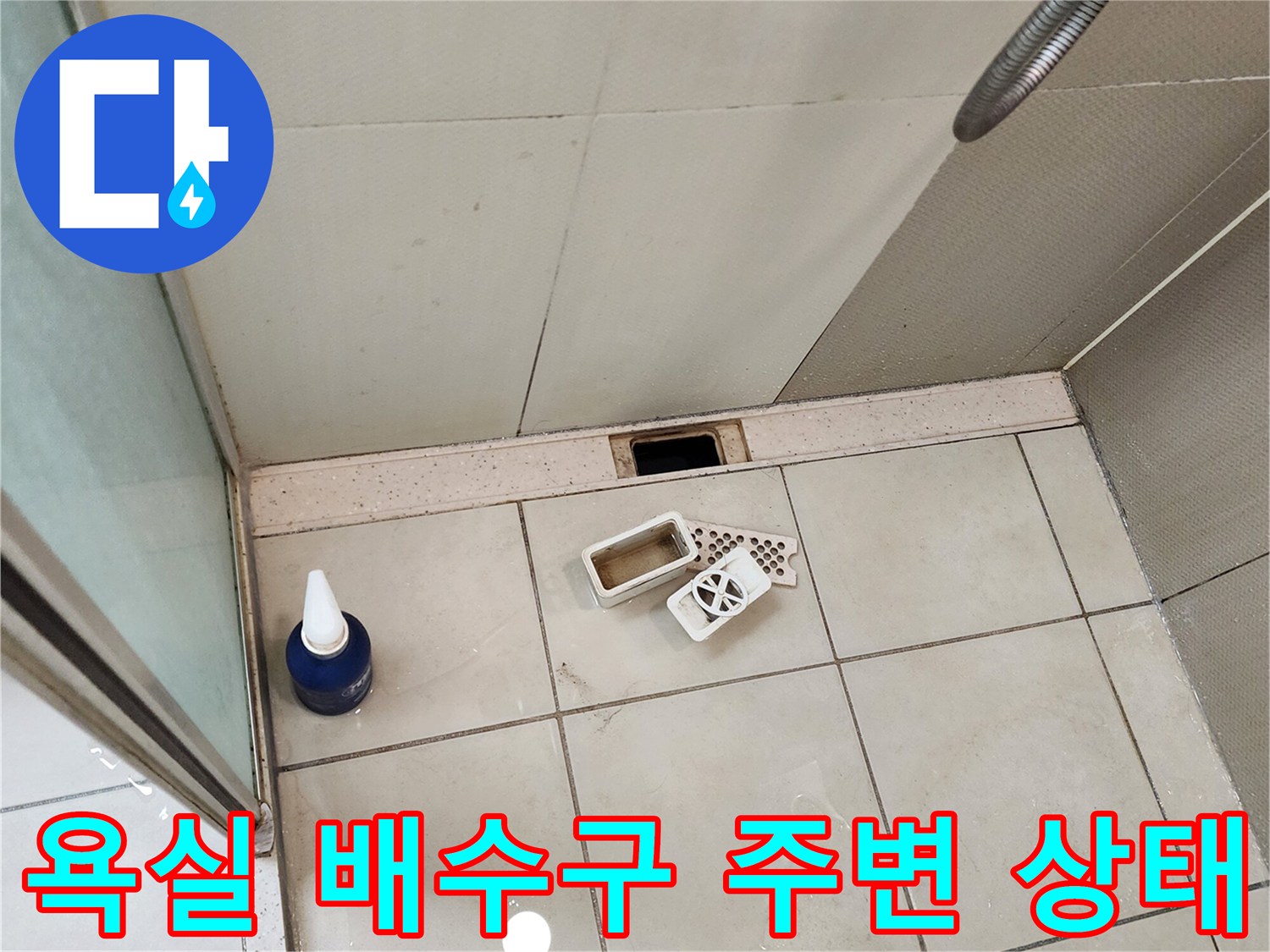 양주시 유양동 화장실-배수구 유가 근처 타일 틈새 확인