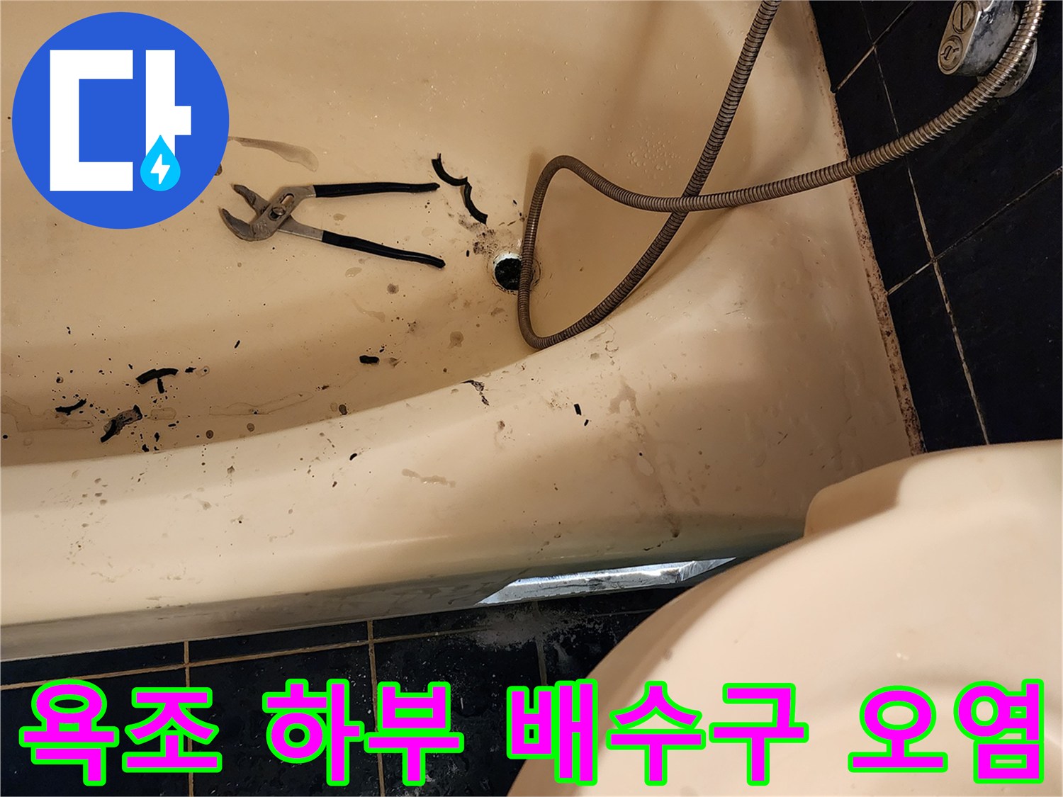 욕조 내부-배수구 주변-오염 및 공구 상태