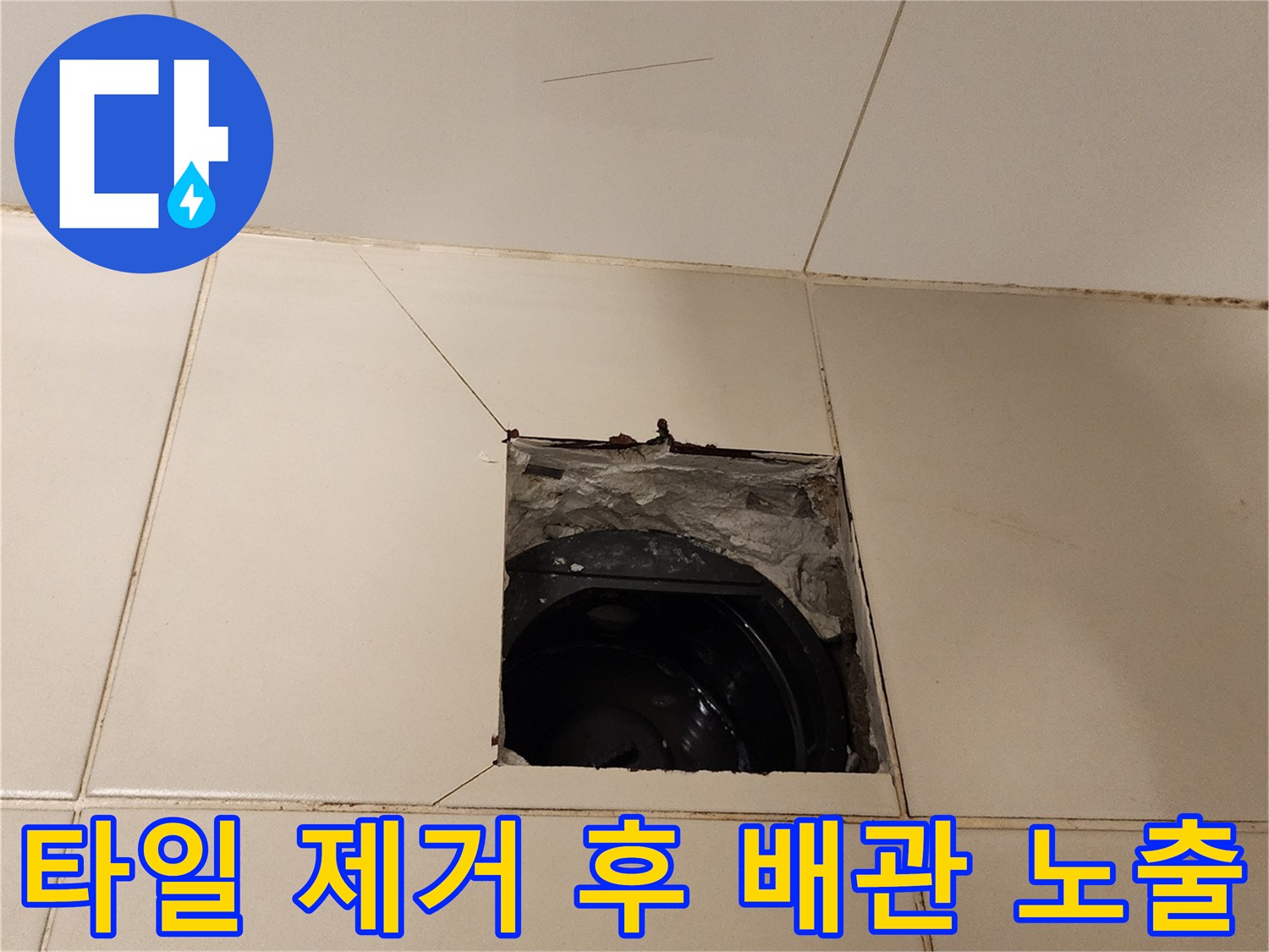 욕실-배수구-하부-배관-노출-사진