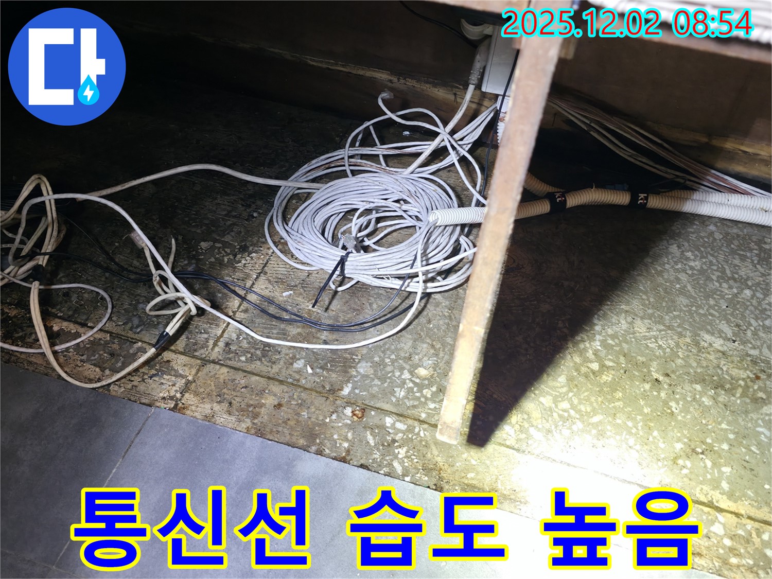 양평군 옥천면 고읍리 누수 - 통신선 주변 습도 높음, 누수 가능성이 높습니다.