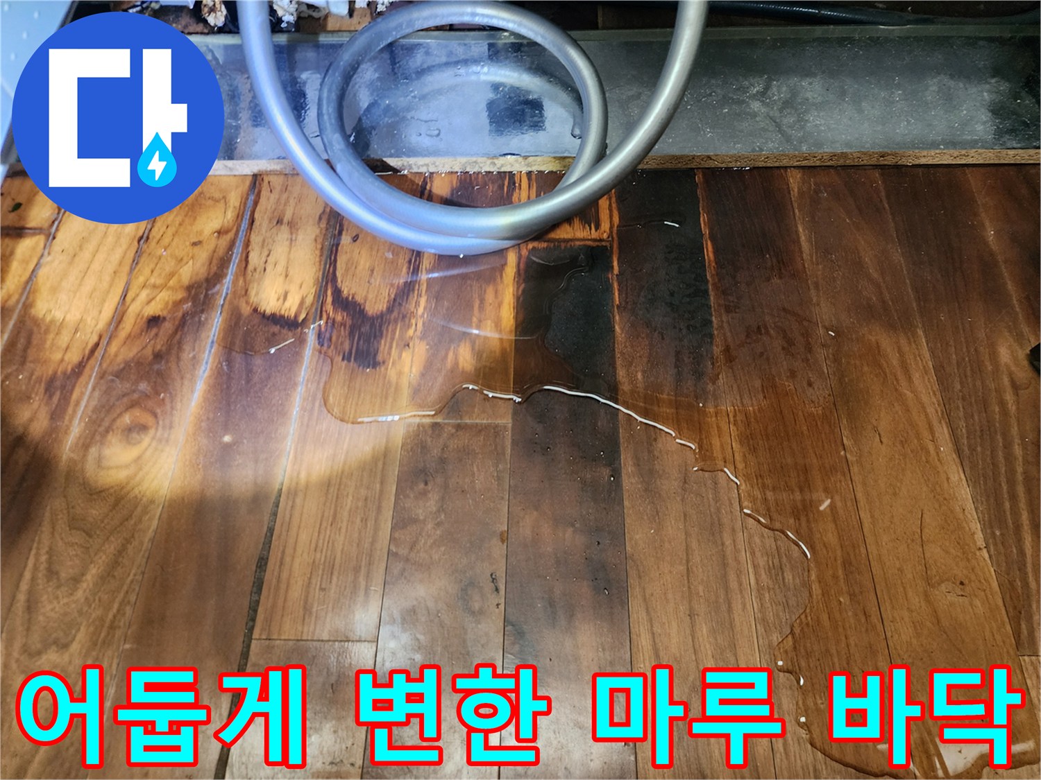 물기에-젖은-주방-마루-바닥-얼룩