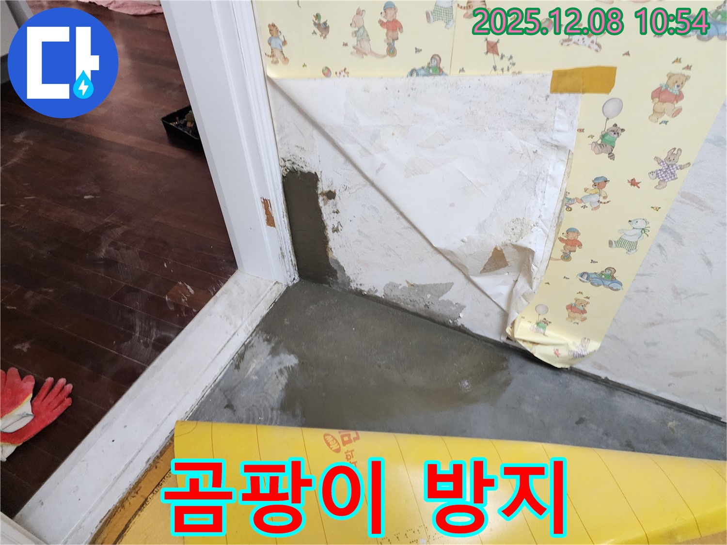 영중면 거사리 누수 - 곰팡이 방지 몰탈 시공으로 벽면 하단 습기 문제 해결