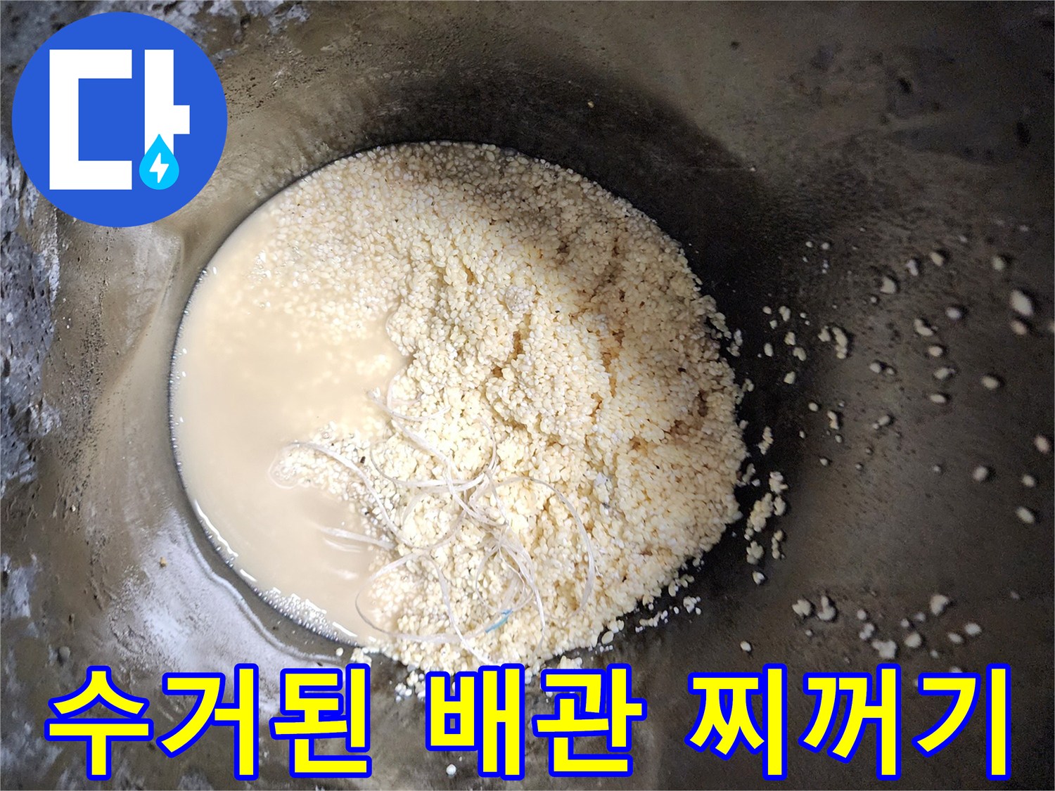 배수구-내부-슬러지-및-탁한-폐수-사진