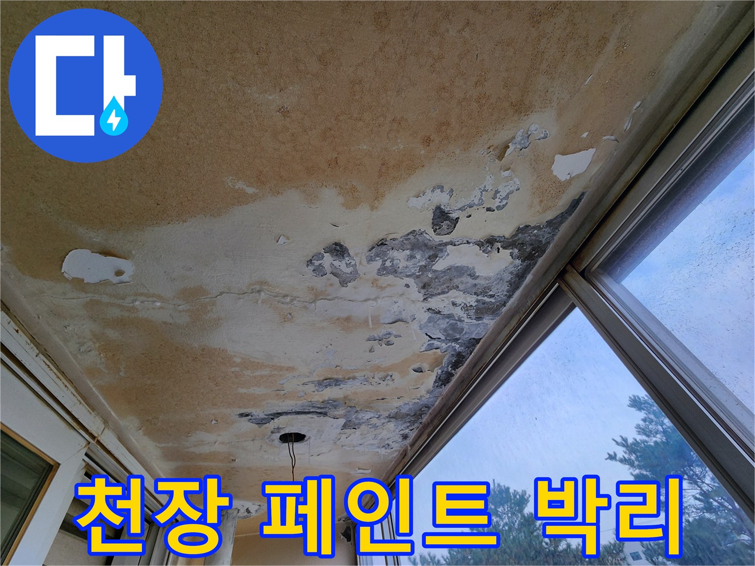 천장-페인트-벗겨짐-및-곰팡이-흔적-사진