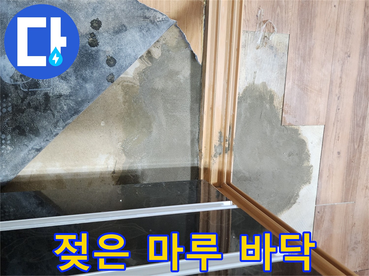 포천 영북면 현장-젖어서 변색된 마루 바동 모습