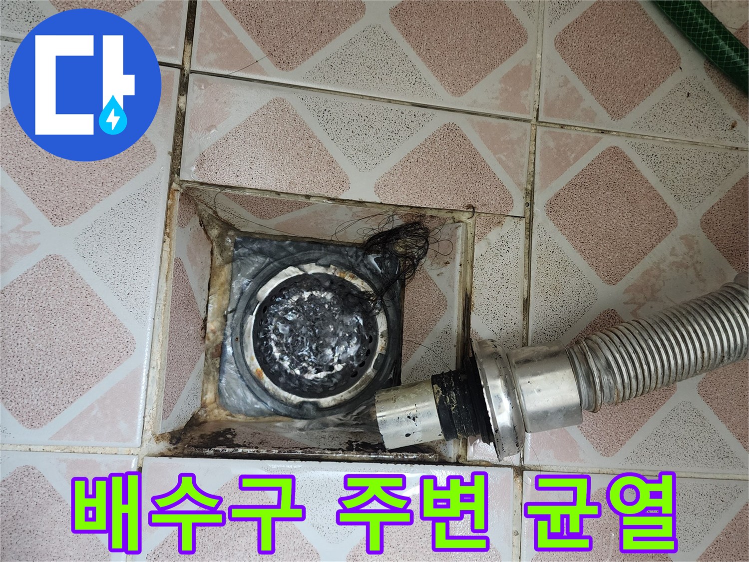 욕실-하수구-주변-타일-틈새-및-습기-침투-상태