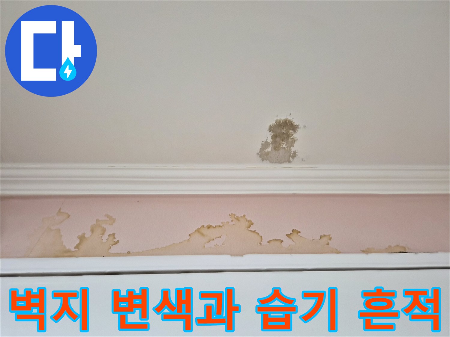 천장-몰딩-하단에-발생한-심각한-벽지-변색-현상
