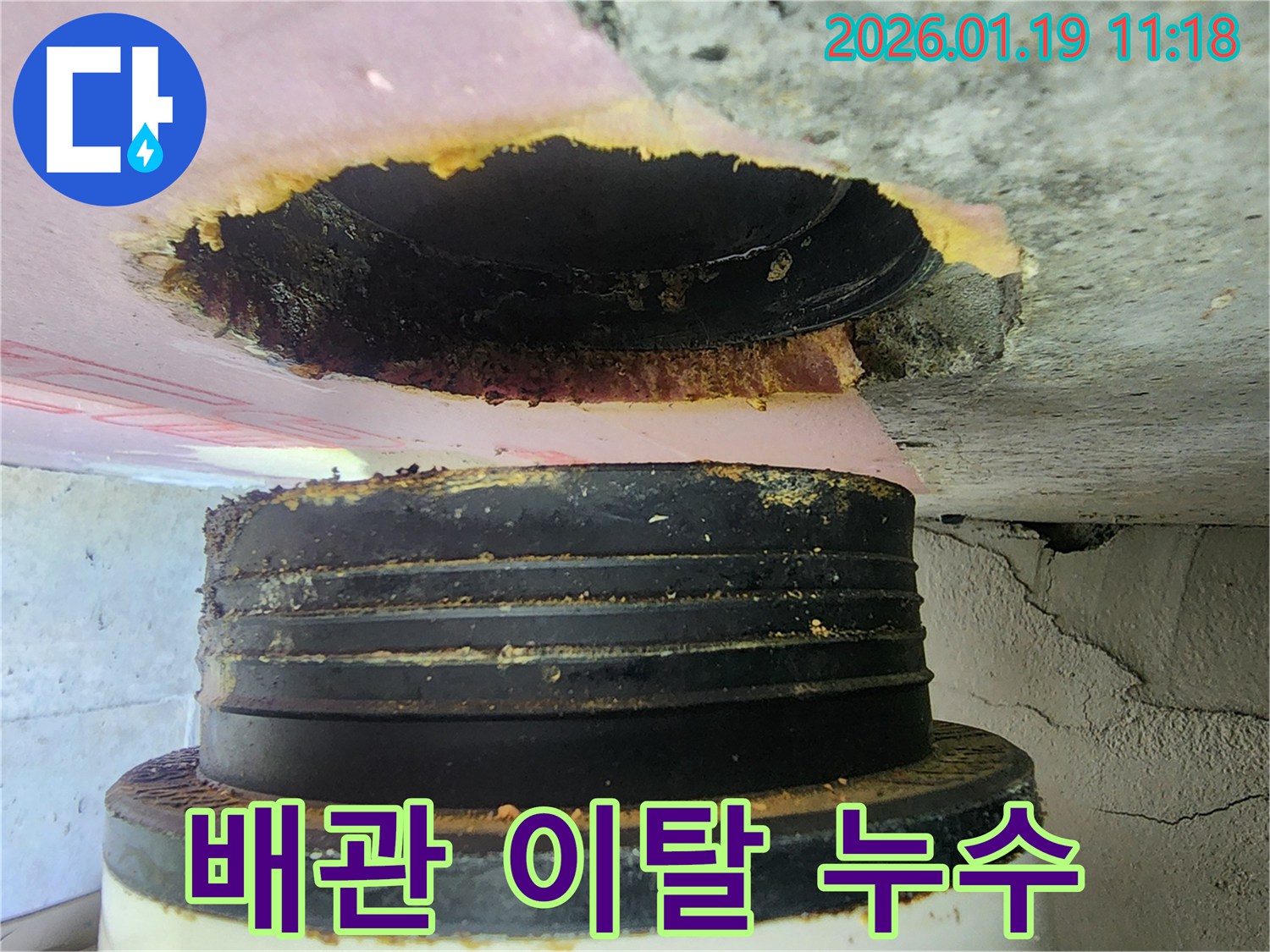 하남 미사동 주택-배관 이탈로 인한 심각한 누수 현장 긴급 보수 작업