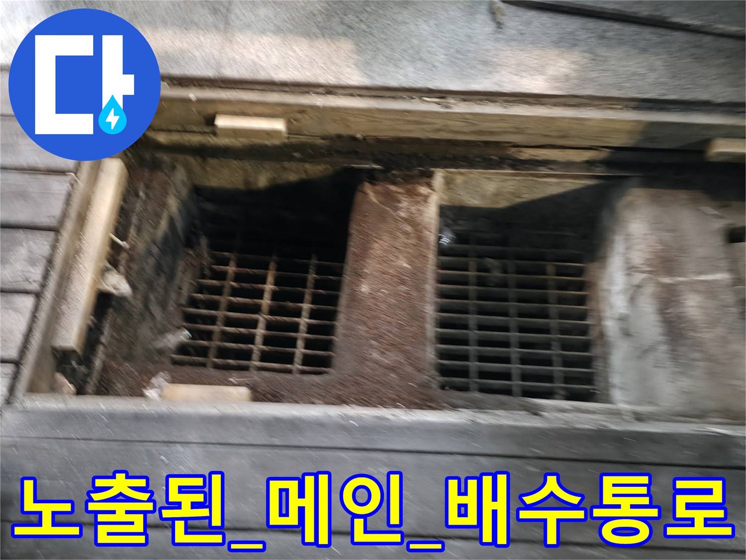 식당 배수 라인을 점검하기 위해 개방된 외부 연결부