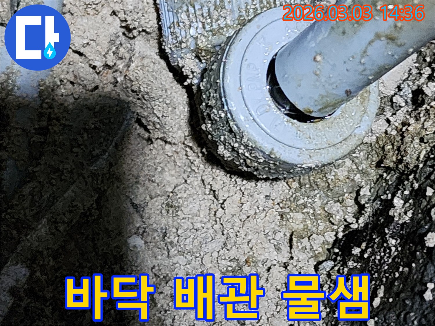 누수-탐지-후-발견된-배관-손상-부위의-실제-사진