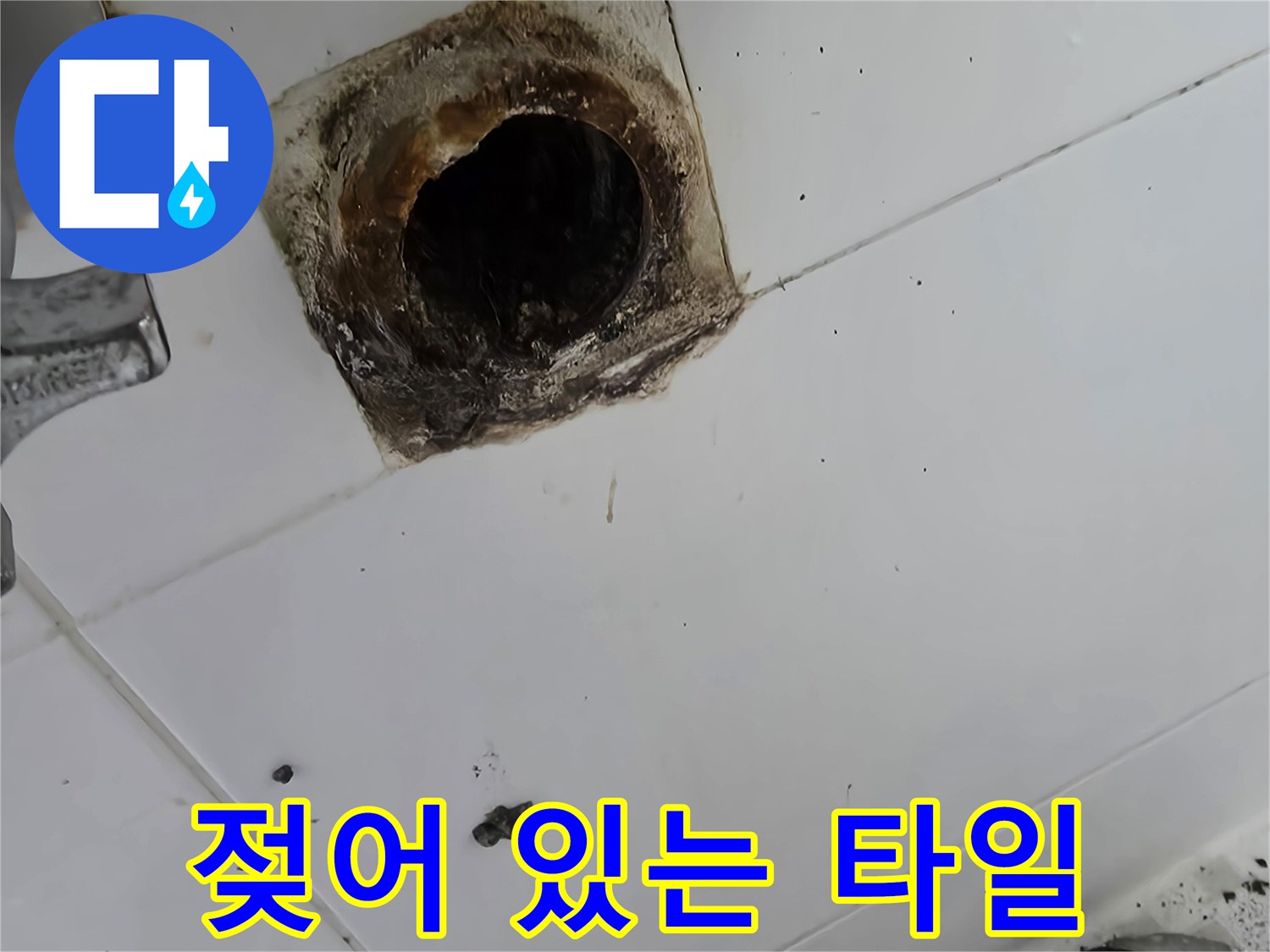 배수구-주변-타일-젖음-및-배관-틈새