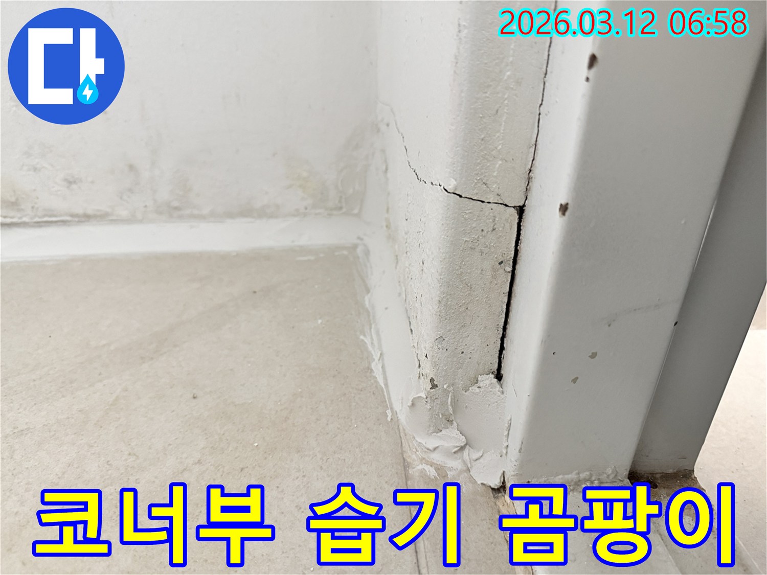 벽과-바닥-경계면의-습기와-곰팡이-자국은-누수-문제를-시사합니다